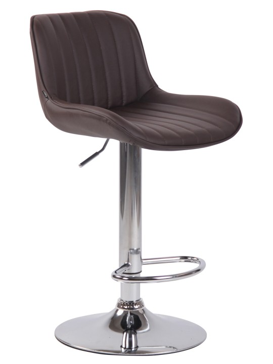 2 baarituolisarja Lentini keinonahka kromi, ruskea 2 baarituolisarja Lentini keinonahka kromi, ruskea