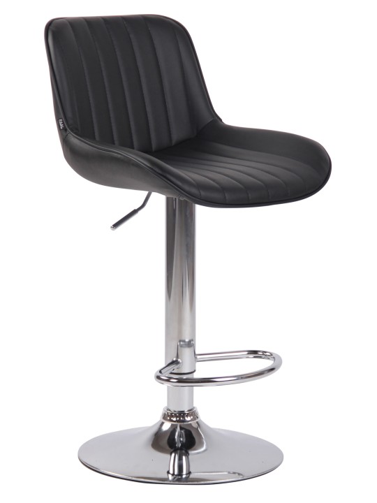 2 baarituolisarja Lentini keinonahka kromi, musta