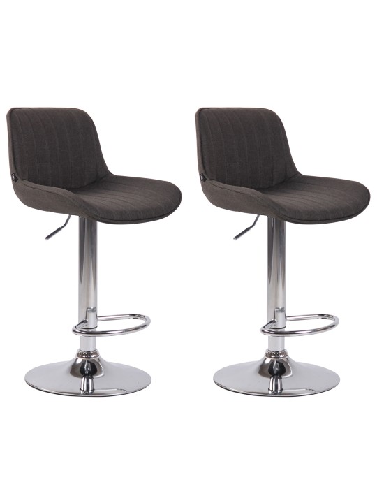 2 baarituolisarja Lentini kangas kromi, tummanharmaa