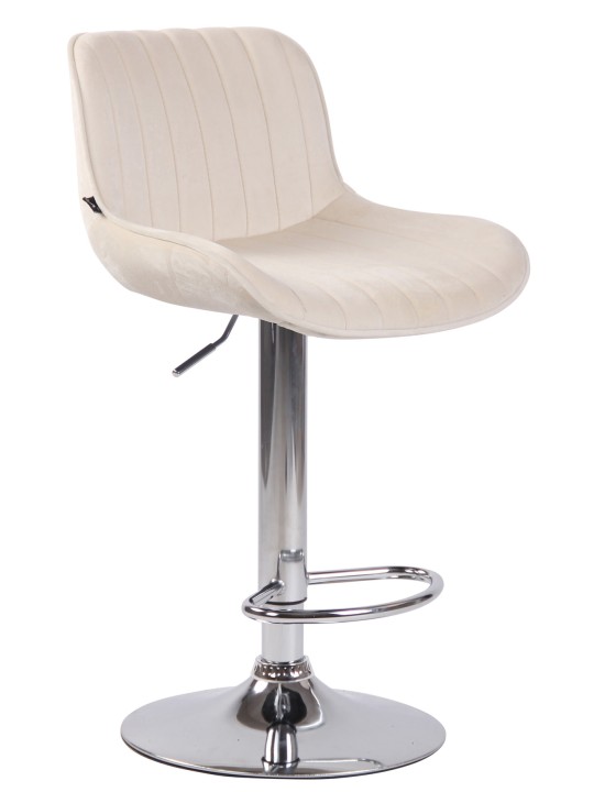 2 baarituolia Lentini samettikromi, kermanvärinen