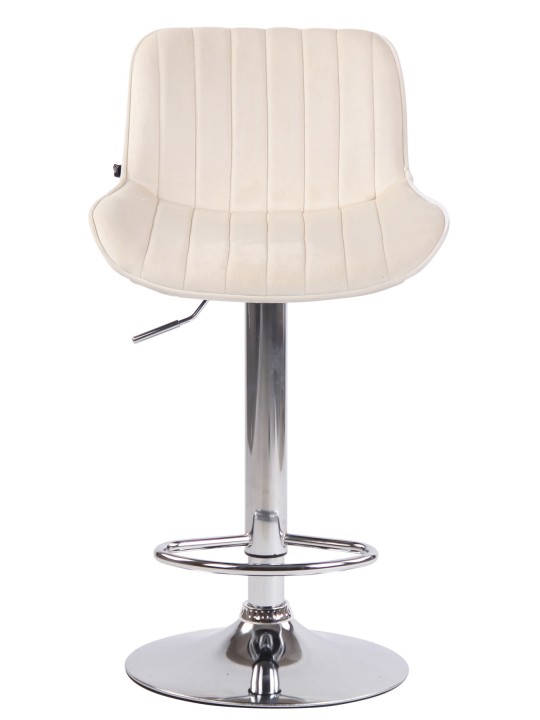 2 baarituolia Lentini samettikromi, kermanvärinen