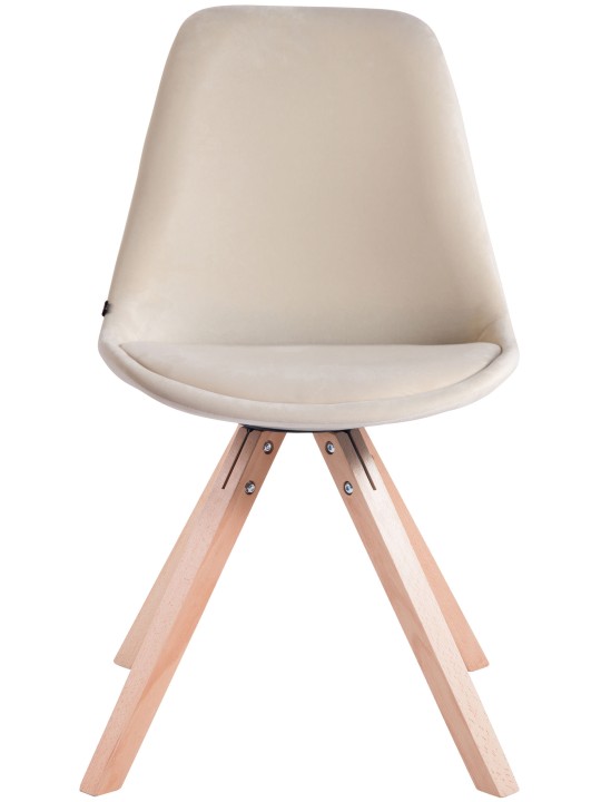 4 tuolin setti Toulouse velvet square natura, kermanvärinen