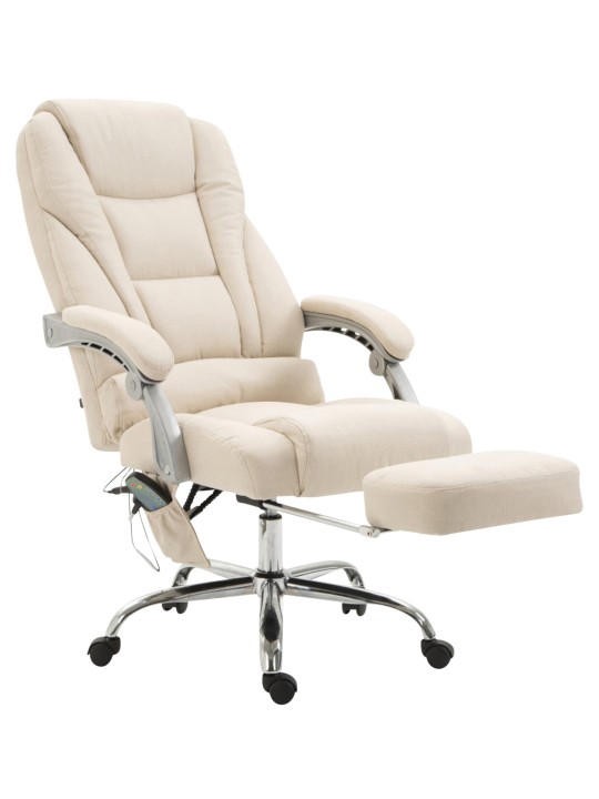 Pacific-kankainen työtuoli hierontatoiminnolla, kermanvärinen