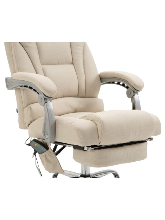 Pacific-kankainen työtuoli hierontatoiminnolla, kermanvärinen