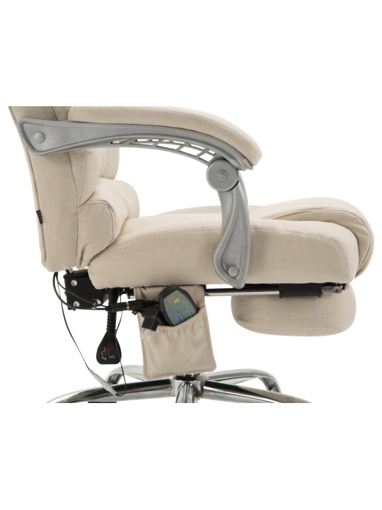 Pacific-kankainen työtuoli hierontatoiminnolla, kermanvärinen