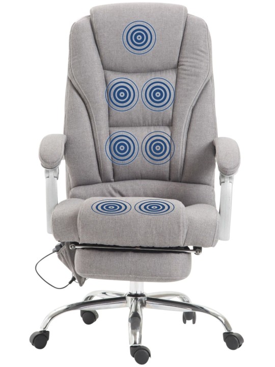 Pacific-kankainen työtuoli hierontatoiminnolla, harmaa