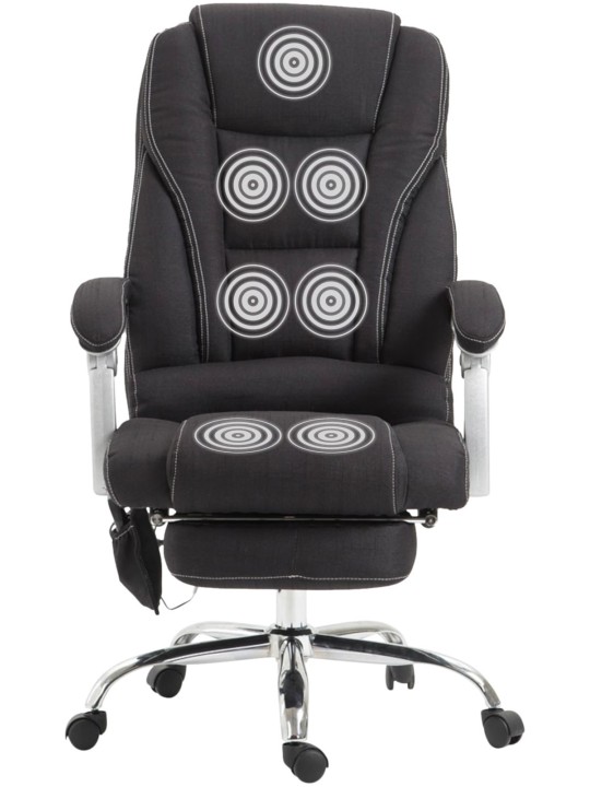 Pacific-kankainen työtuoli hierontatoiminnolla, musta