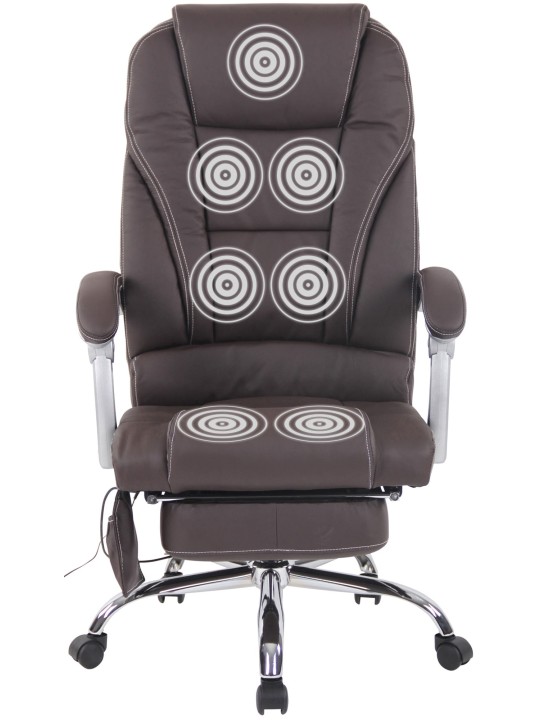 Pacific aitoa nahkaa oleva työtuoli hierontatoiminnolla, ruskea Pacific aitoa nahkaa oleva työtuoli hierontatoiminnolla, ruskea