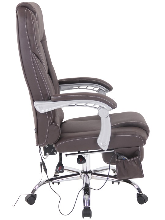 Pacific aitoa nahkaa oleva työtuoli hierontatoiminnolla, ruskea Pacific aitoa nahkaa oleva työtuoli hierontatoiminnolla, ruskea