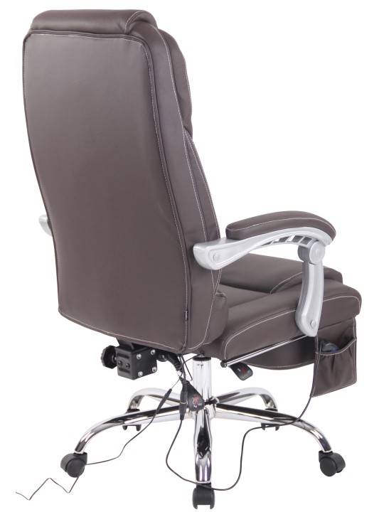 Pacific aitoa nahkaa oleva työtuoli hierontatoiminnolla, ruskea Pacific aitoa nahkaa oleva työtuoli hierontatoiminnolla, ruskea