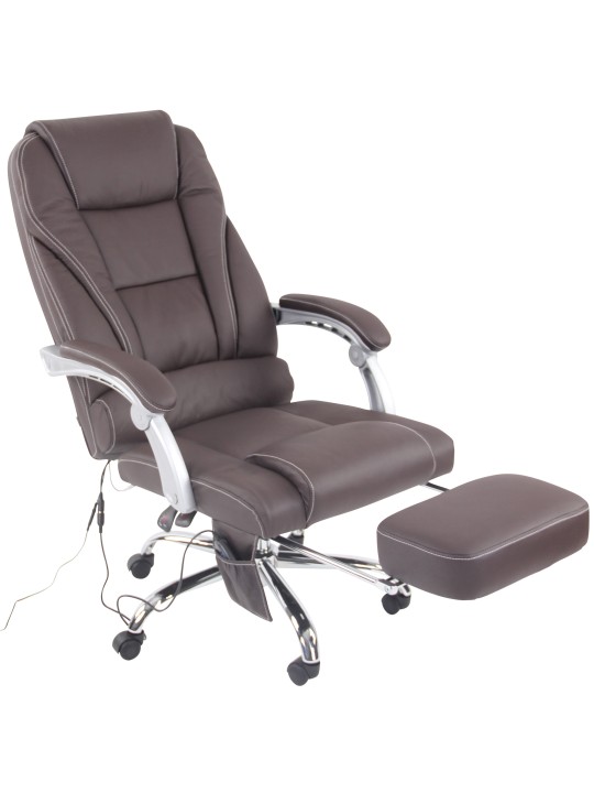 Pacific aitoa nahkaa oleva työtuoli hierontatoiminnolla, ruskea Pacific aitoa nahkaa oleva työtuoli hierontatoiminnolla, ruskea