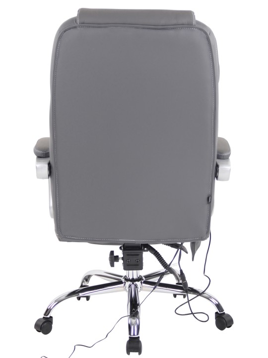 Pacific aitoa nahkaa oleva työtuoli hierontatoiminnolla, harmaa