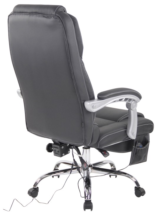 Pacific aitoa nahkaa oleva työtuoli hierontatoiminnolla, musta Pacific aitoa nahkaa oleva työtuoli hierontatoiminnolla, musta