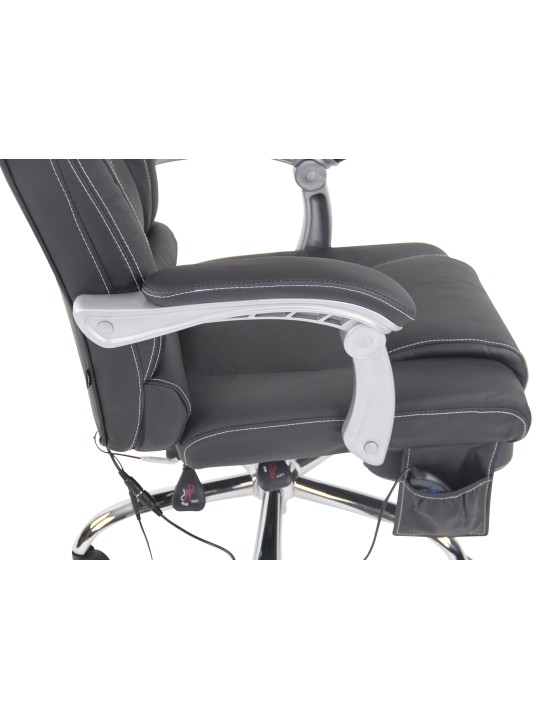 Pacific aitoa nahkaa oleva työtuoli hierontatoiminnolla, musta Pacific aitoa nahkaa oleva työtuoli hierontatoiminnolla, musta