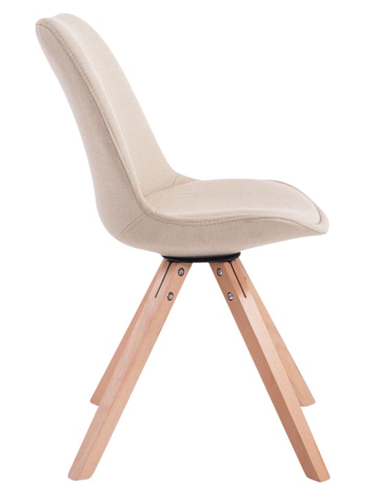 4 vierailijatuolin setti Toulouse kangas Square Natura, kermanvärinen