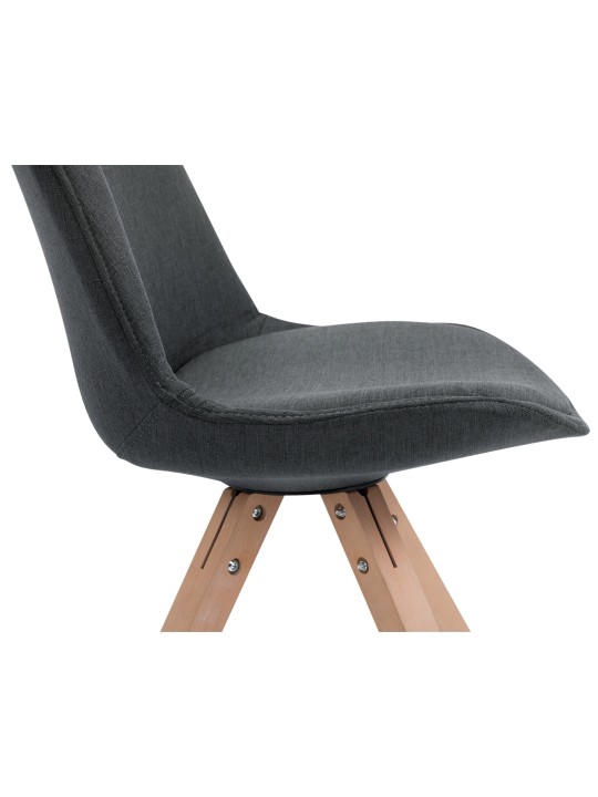 4 vierailijatuolin setti Toulouse kangas Square Natura, tummanharmaa