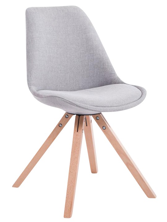 4 vierailijatuolin setti Toulouse kangas Square Natura, harmaa