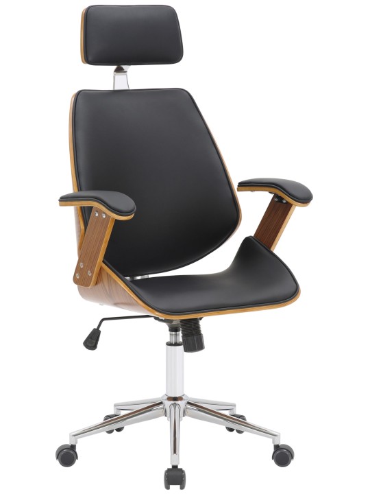 Chicagon keinonahkainen työtuoli, pähkinä/musta