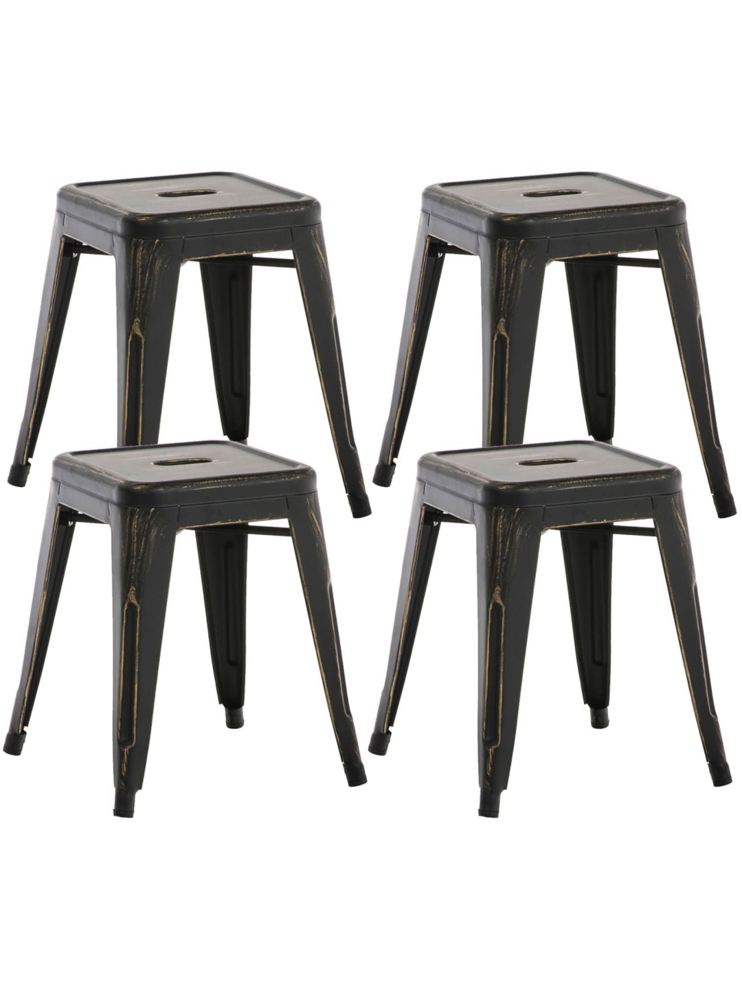 4 jakkaran setti Armin, musta-kulta