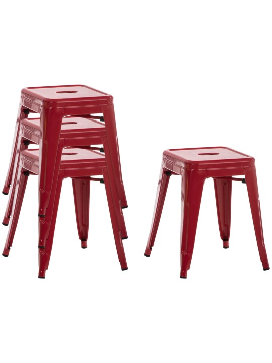 4 jakkaran setti Armin, punainen