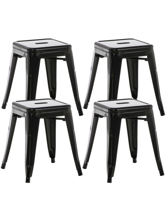 4 jakkaran setti Armin, musta