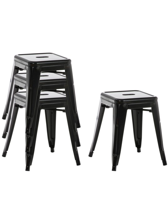 4 jakkaran setti Armin, musta