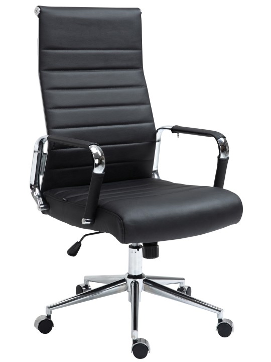 Työtuoli Columbus aitoa nahkaa, musta