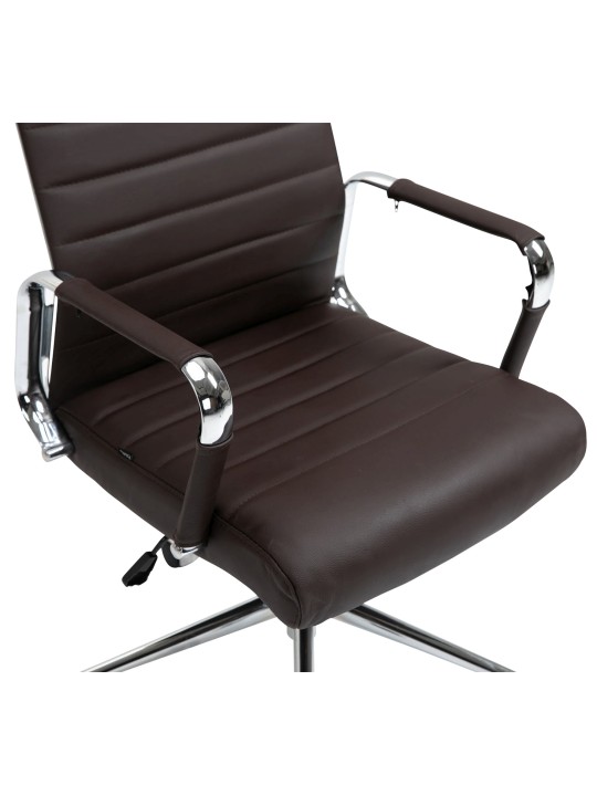 Työtuoli Columbus aitoa nahkaa, ruskea