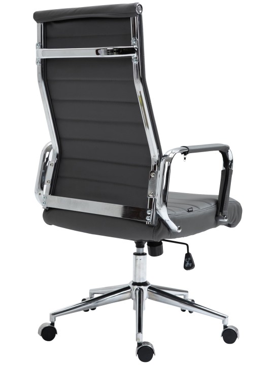 Työtuoli Columbus aitoa nahkaa, harmaa