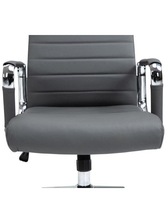 Työtuoli Columbus aitoa nahkaa, harmaa