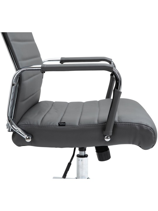 Työtuoli Columbus aitoa nahkaa, harmaa