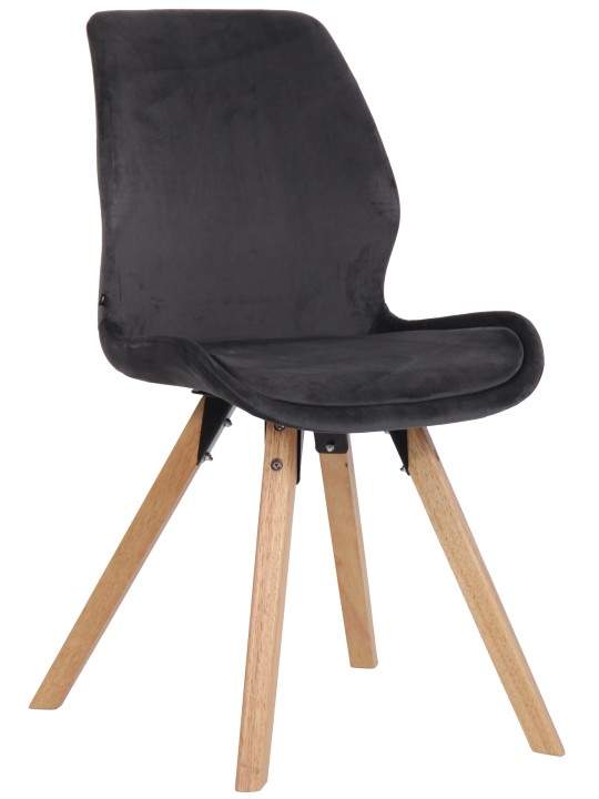 Luna samettituoli, tummanharmaa