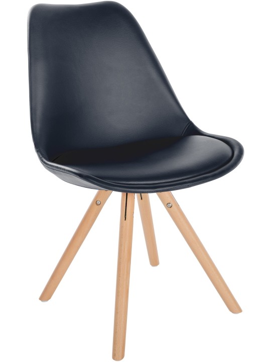 Tuoli Sofia keinonahkaa pyöreä, musta