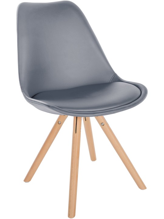 Tuoli Sofia keinonahkaa pyöreä, harmaa