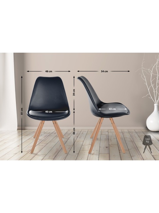 Tuoli Sofia keinonahkaa pyöreä, musta