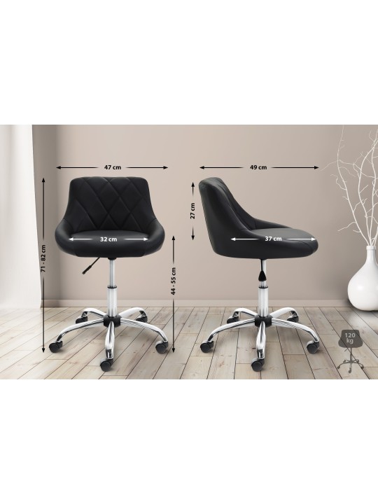 Työjakkara Lazio keinonahkaa, musta