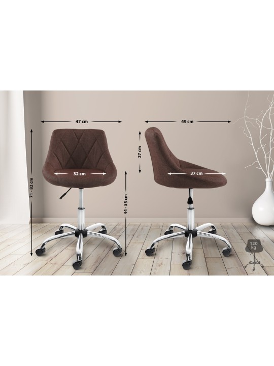 Työjakkara Lazio kangasta, ruskea