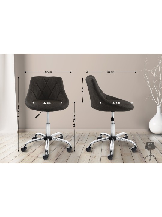 Työjakkara Lazio kangasta, tummanharmaa Työjakkara Lazio kangasta, tummanharmaa