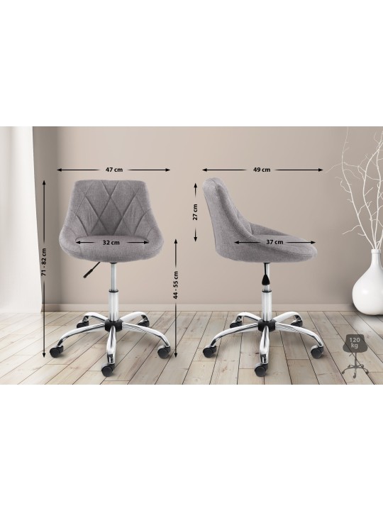 Työjakkara Lazio kangasta, harmaa