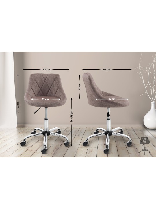 Työjakkara Lazio kangasta, taupe