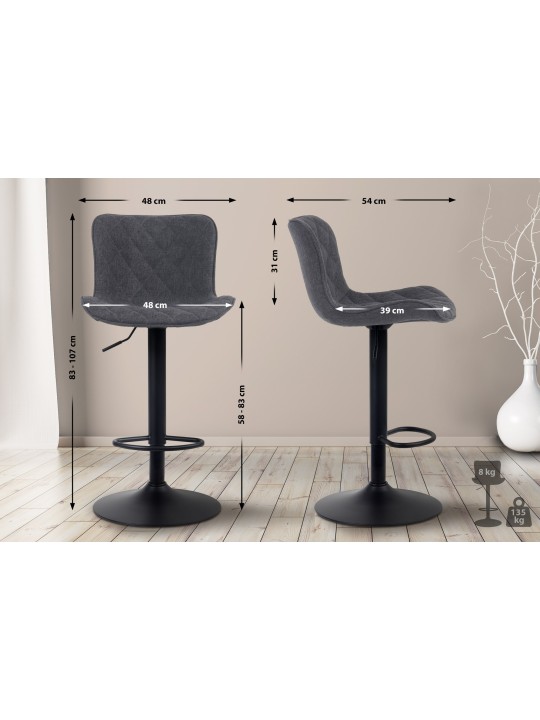 Baarijakkara Emma kangasta, musta