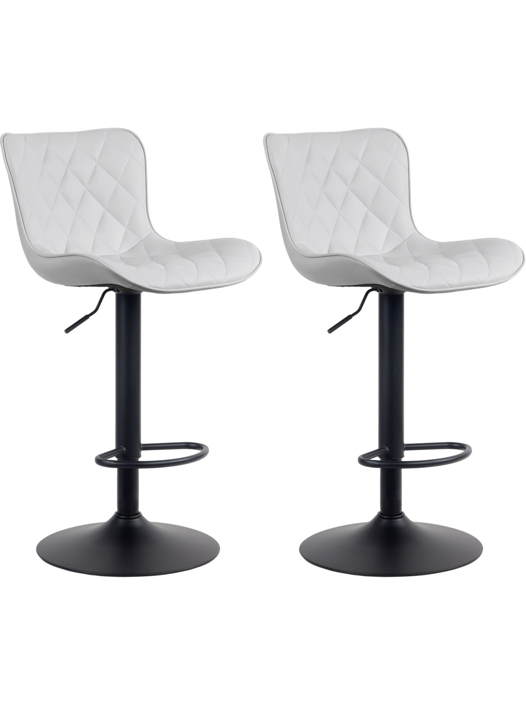 2 baarituolia Emma keinonahkaa, valkoinen