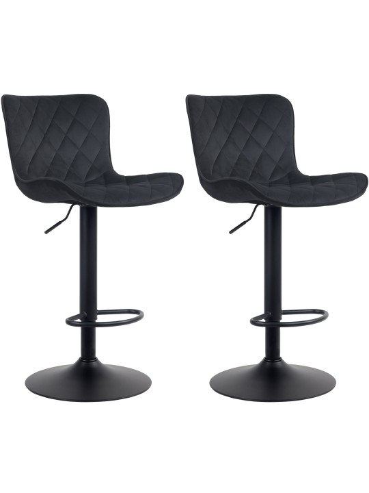 2 baarituolia Emma velvet, musta