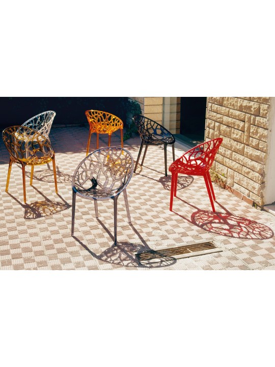 2 pinoavan tuolin SETTI CRYSTAL, läpinäkyvä