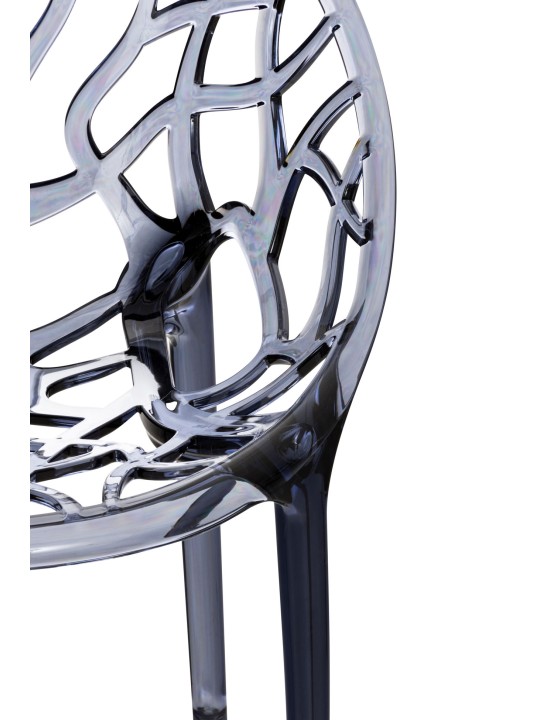 2 pinoavan tuolin SETTI CRYSTAL, harmaa