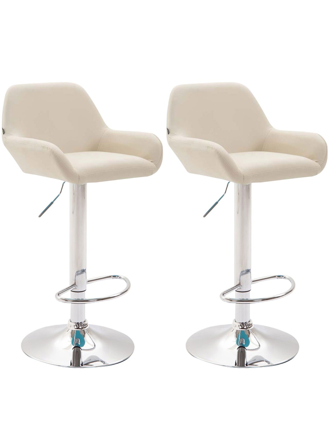 2 baarituolisarja Braga keinonahka kromi, kermanvärinen