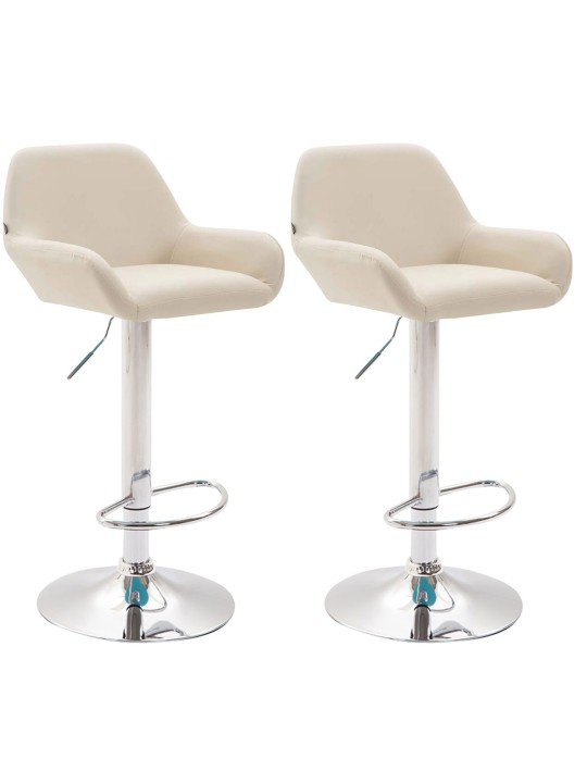 2 baarituolisarja Braga keinonahka kromi, kermanvärinen