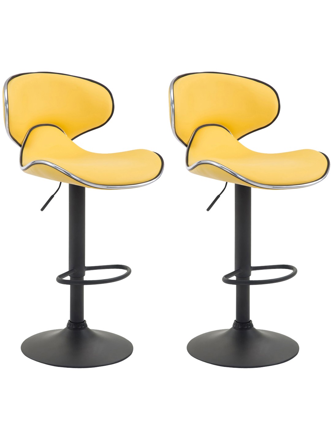 2 baarituolia Las Vegas V2 keinonahkaa, keltainen