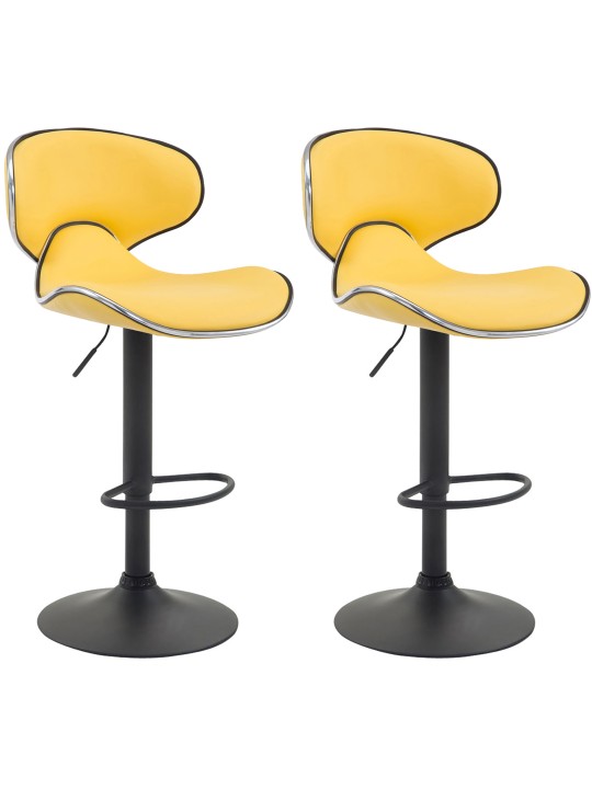 2 baarituolia Las Vegas V2 keinonahkaa, keltainen