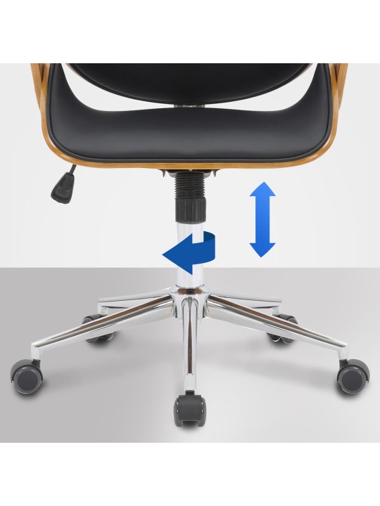 Chicagon keinonahkainen työtuoli, pähkinä/musta